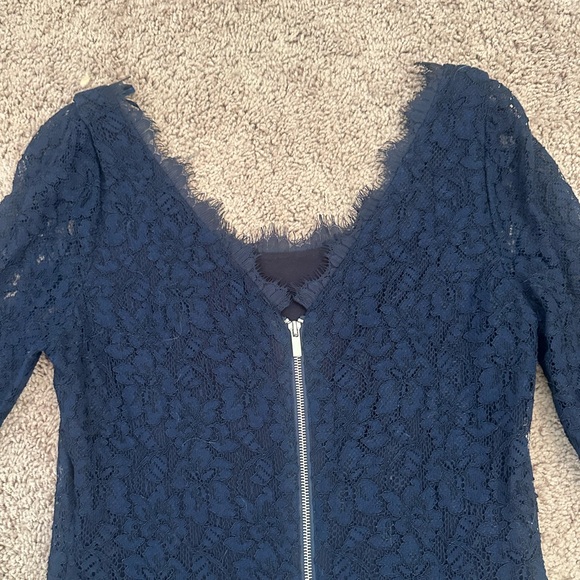 Diane Von Furstenberg Zarita navy lace dress - Picture 3 of 5